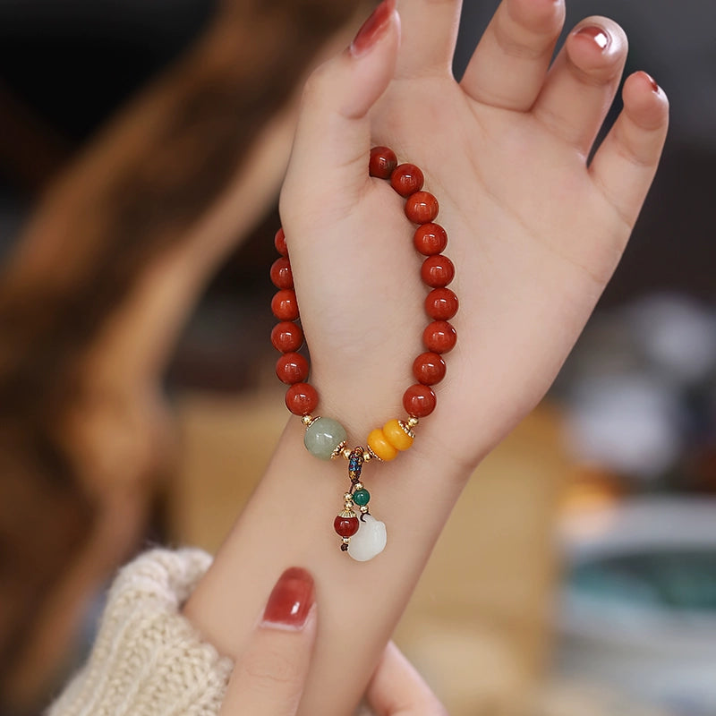 Ethnic hand-made agate stone with small, high-quality, high-quality honey bracelet.