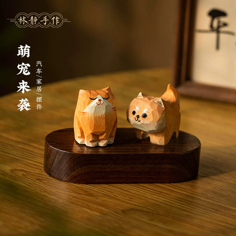 Wood carving, orange, Shiba Inu, Italian, public desktop, steam, central control, wood, furniture