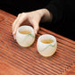 Jade + Jade Teacup Wine Cup Kung Fu Tea Set Self-Use + Raw High + Jade Master Cup ++ Tea Cup