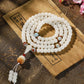 Natural White Jade Bodhi Son 108 Buddha Bead Bracelet Versatile Wenplay Handheld Play Rosary Girl