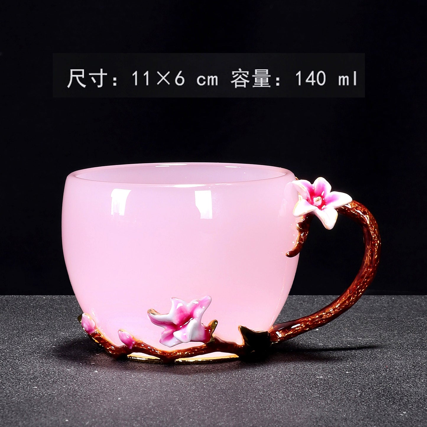 Mo Shou enamel water cup female flower teacup household flower teacup tea glazed cup crystal glass