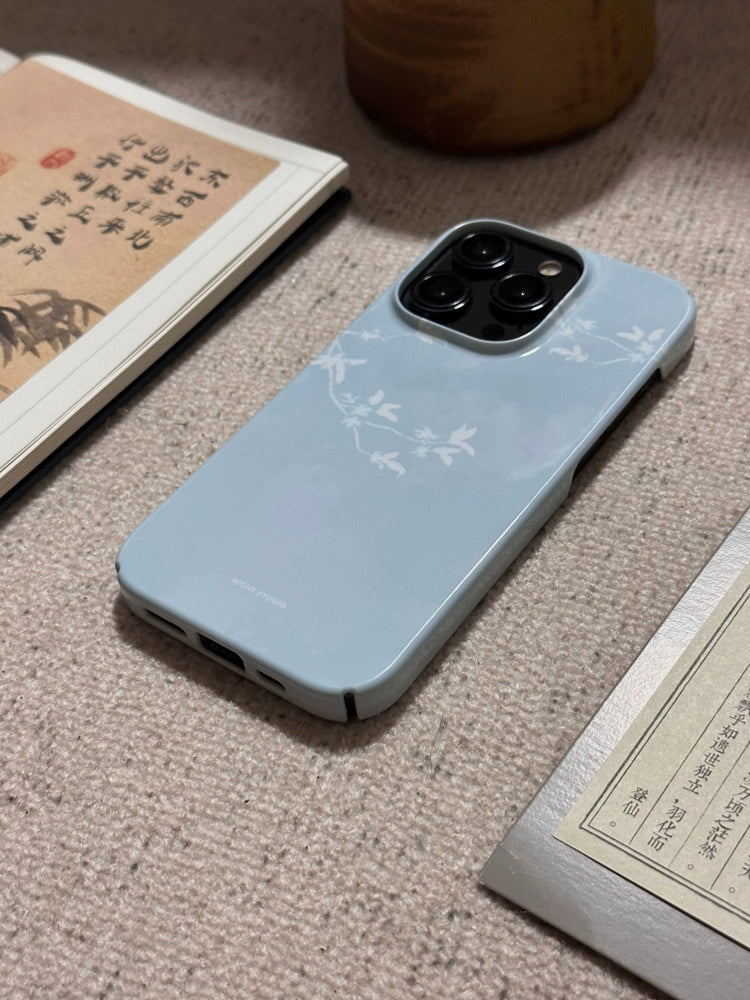 Night Studio White Branch Blue Phone Case