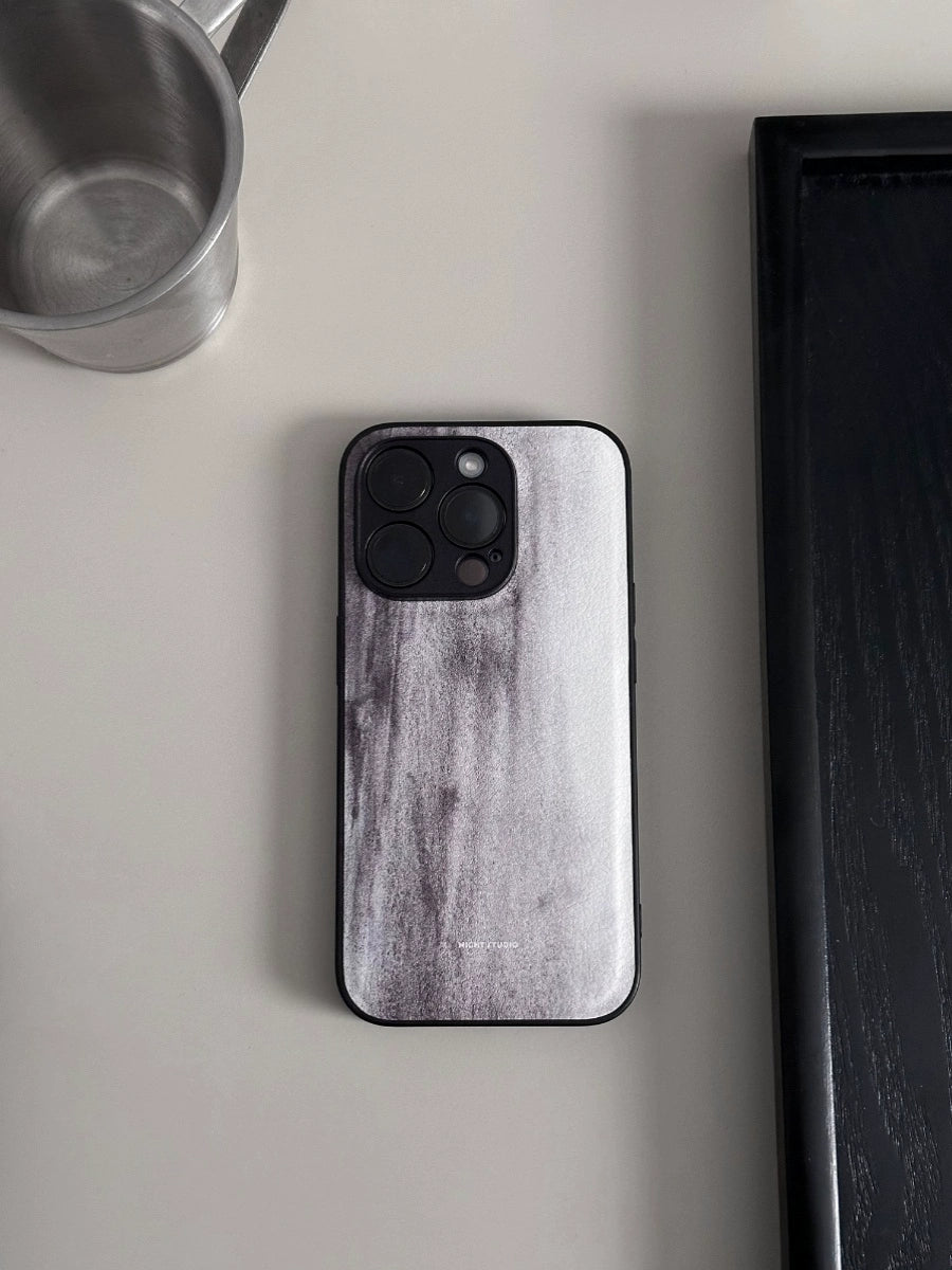 Night Studio Tree Texture Leather Phone Case