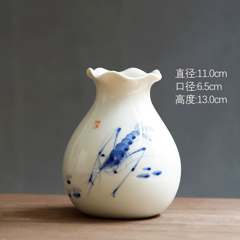 New Chinese-style hand-made pottery vase large-mouth water culture device, home furnishing product, desktop customer, flower arrangement