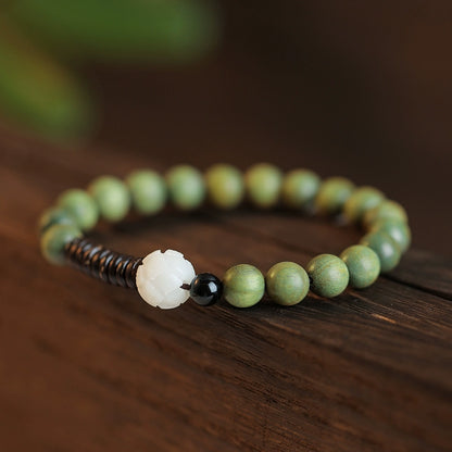 Natural Sandalwood Bracelet Male Buddha Bead Sandalwood Rosary Bead Sandalwood Sandalwood White Jade Bodhi Floral Play Hand Female