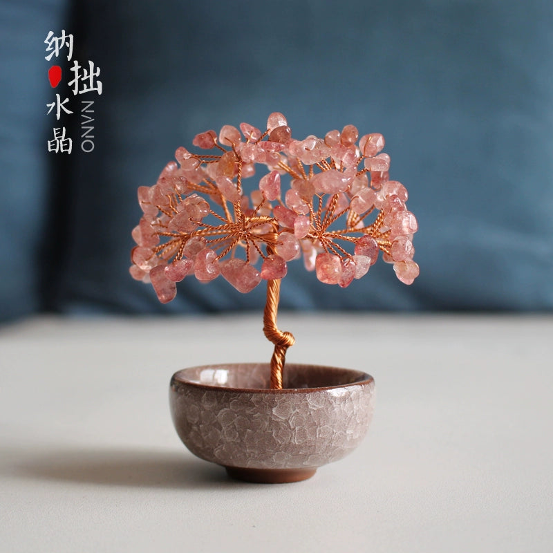 Natural Purple Pink Crystal Peach Blossom Birthday Items can be purchased for home customers and public desktop products.