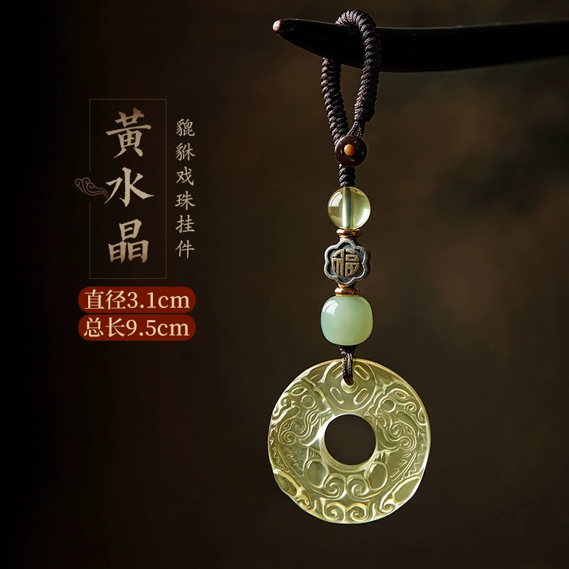 Obsidian safety buckle, steam buckle, key buckle, men's high-end New Year's high-end goods, feeling Pixiu, female