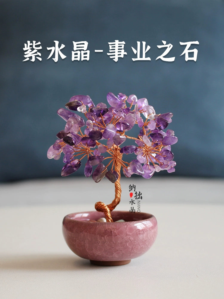 Natural Purple Pink Crystal Peach Blossom Birthday Items can be purchased for home customers and public desktop products.