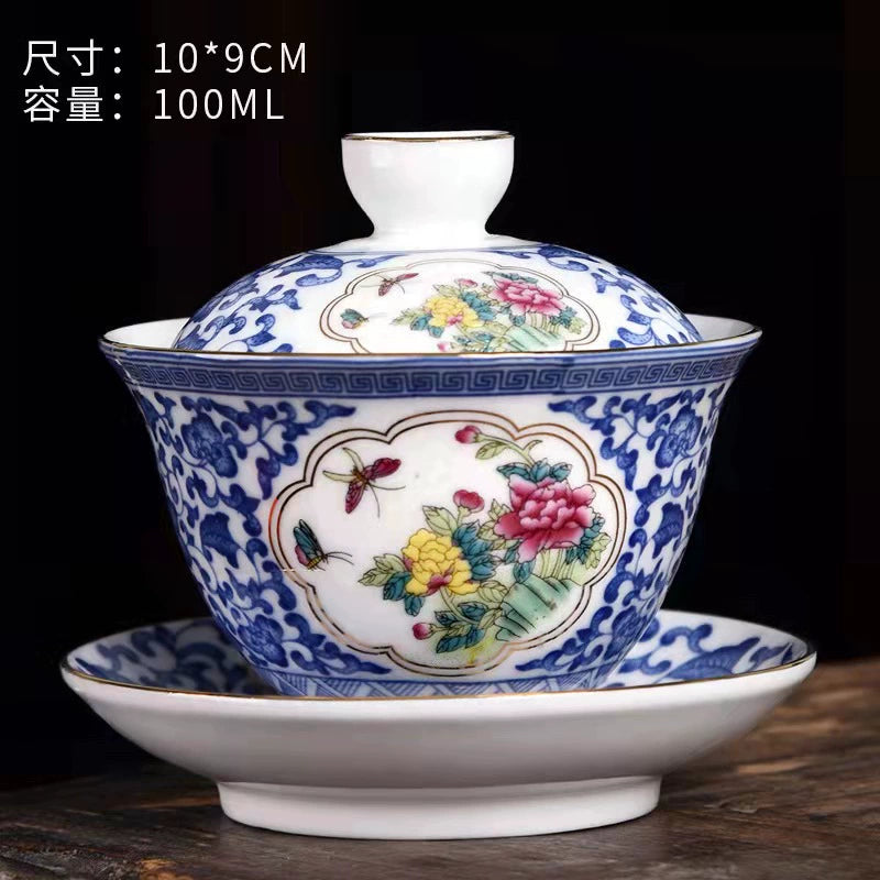 180ML Gold Flowers Gaiwan