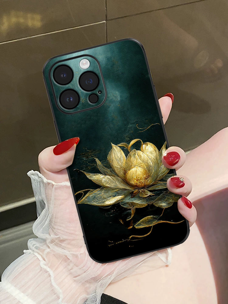 Lotus Pattern Waterproof Mobile Phone Case