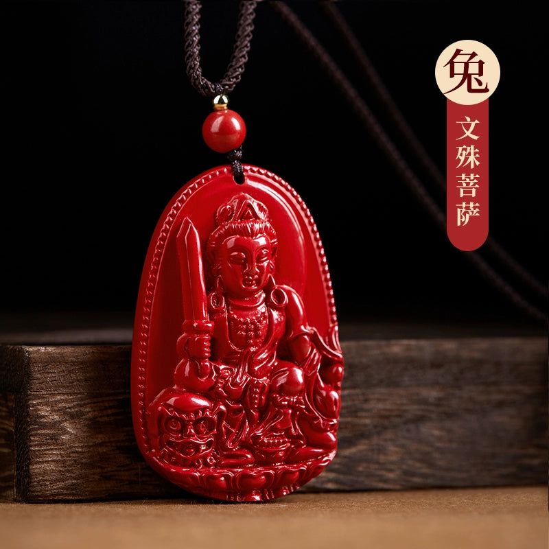 Manjushri Cinnabar Natal Buddha Female Natal Year Shou Shen Man Body Character Mother