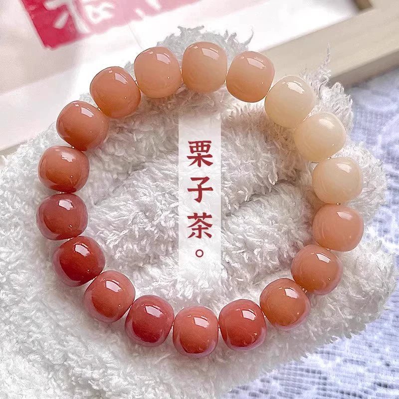 Small Purple Pink White Jade Bodhi Root Bracelet Female Finger Soft Wen Play Bodhi Child Buddha Bead Male Raw Play Hand