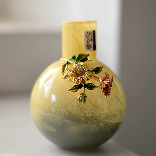 Export color handmade enameled glass vase home-style luxury flower ware