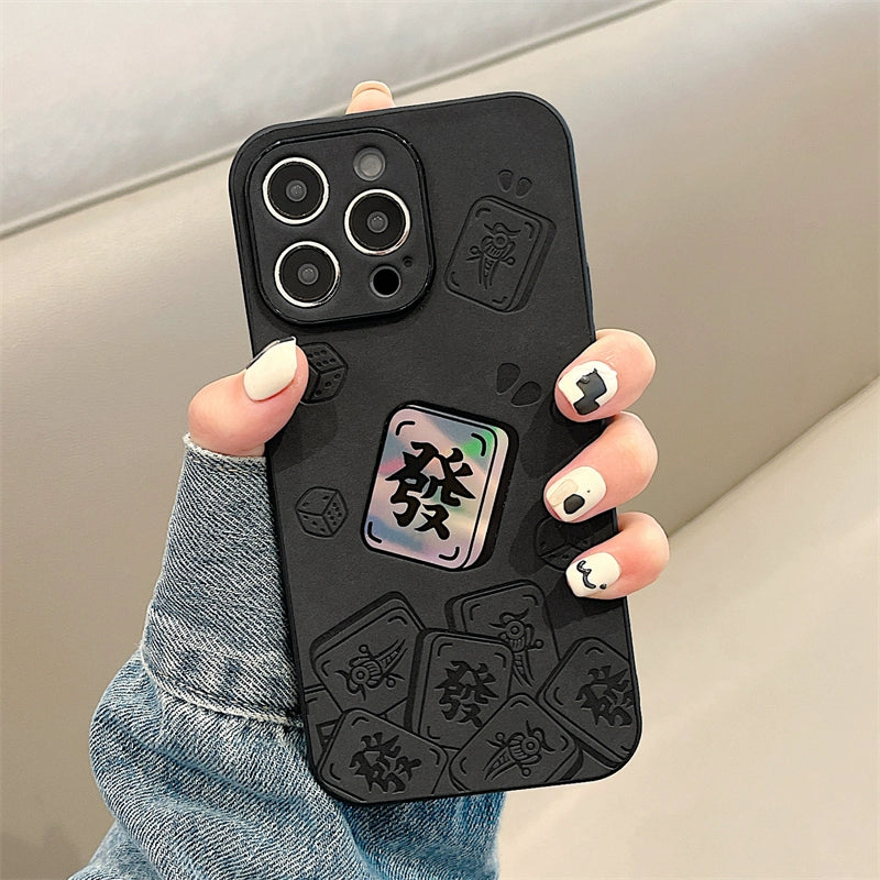 Leather Phone Case with Chinese Character for "發"