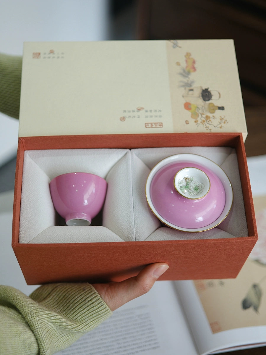 Rouge + Pear Blossom Sketch Cup Jingde + Handmade Ceramic Tea Cup Master + Cup Kung Fu Tea Set