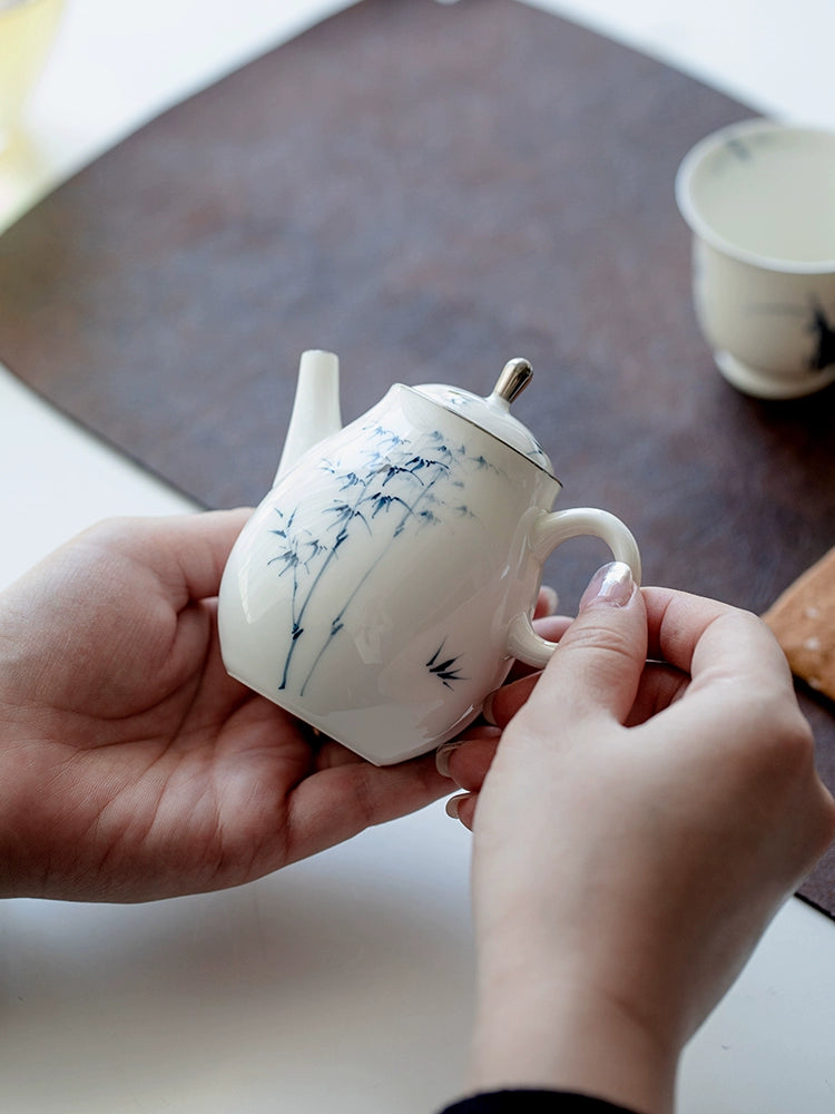 Hand-drawn platinum tea Household ceramic small tea making tea Chinese kung fu tea set small porcelain