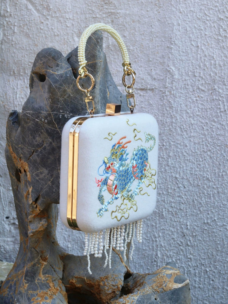 Chinese Kirin Pattern Embroidered Bag