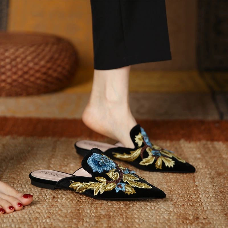 2024 Tip Flower Flat Bag Outer Wear Human Shoes Slippers