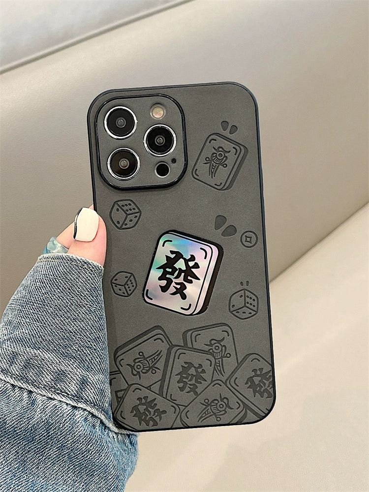 Leather Phone Case with Chinese Character for "發"