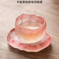 Crystal glazed glacier cup pink small teacup lady master cup + cup household kung fu tea set tea cup