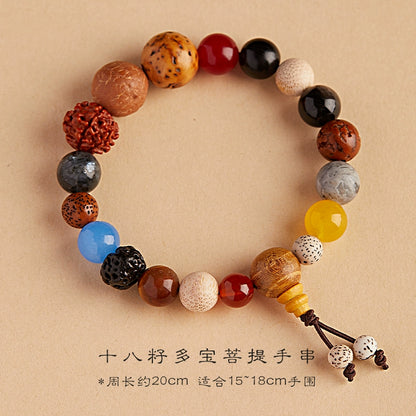 Eighteen-seed Bodhi bracelet, eighteen-seed bracelet, holding 18-seed multi-Buddha beads, raw, player, female body talisman.