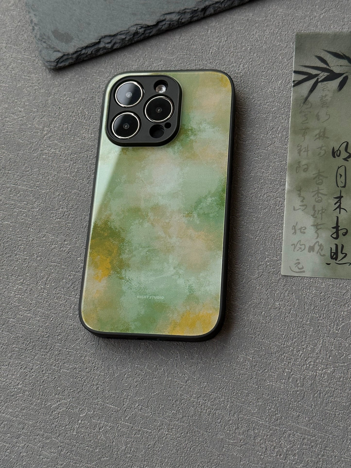 Night Studio Green And Yellow Glazed Phone Case