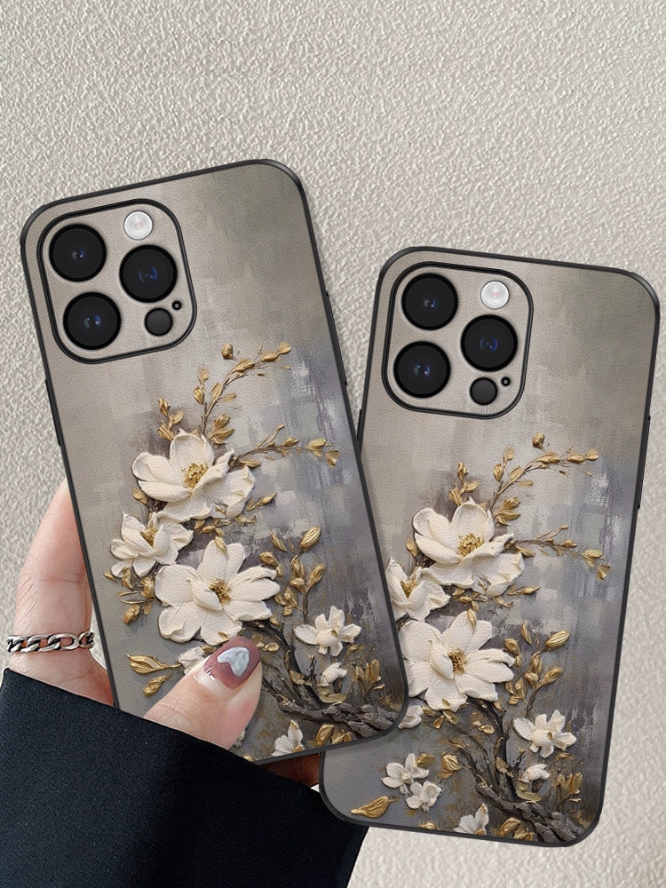 Retro Embossed Flower Protective Phone Case