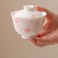 Pink Hand-Painted Cherry Blossom Gaiwan