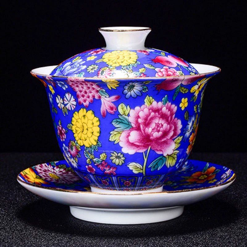 180ML Gold Flowers Gaiwan