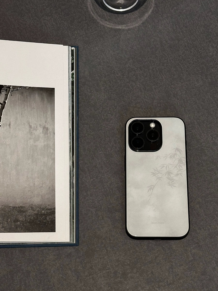 Night Studio Snow Bamboo White Phone Case