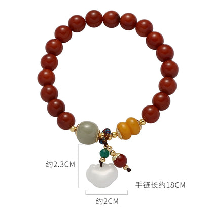 Ethnic hand-made agate stone with small, high-quality, high-quality honey bracelet.