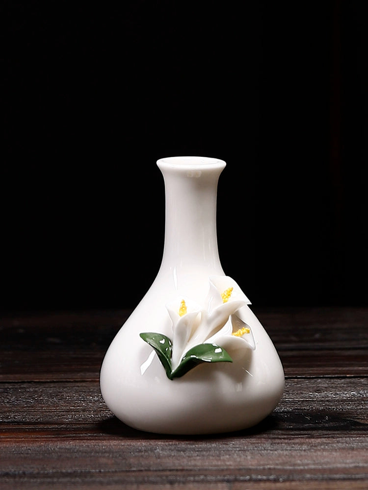 Italian ceramic small vase Feel small Coffee table desktop flower arrangement dried flower water Flower ware Home Furnishing