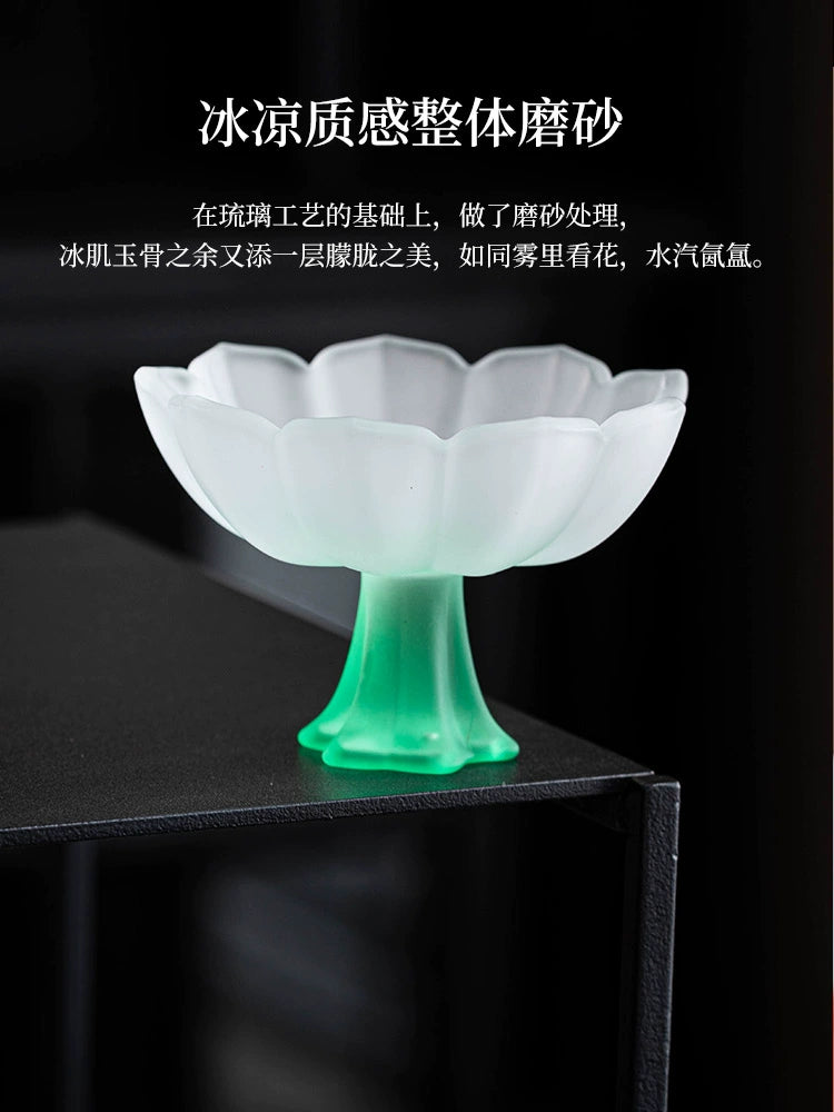 Pastel glazed tall cup + fragrant cup + wine glass + luxury high + high value + Baijiu cup drinking teacup children