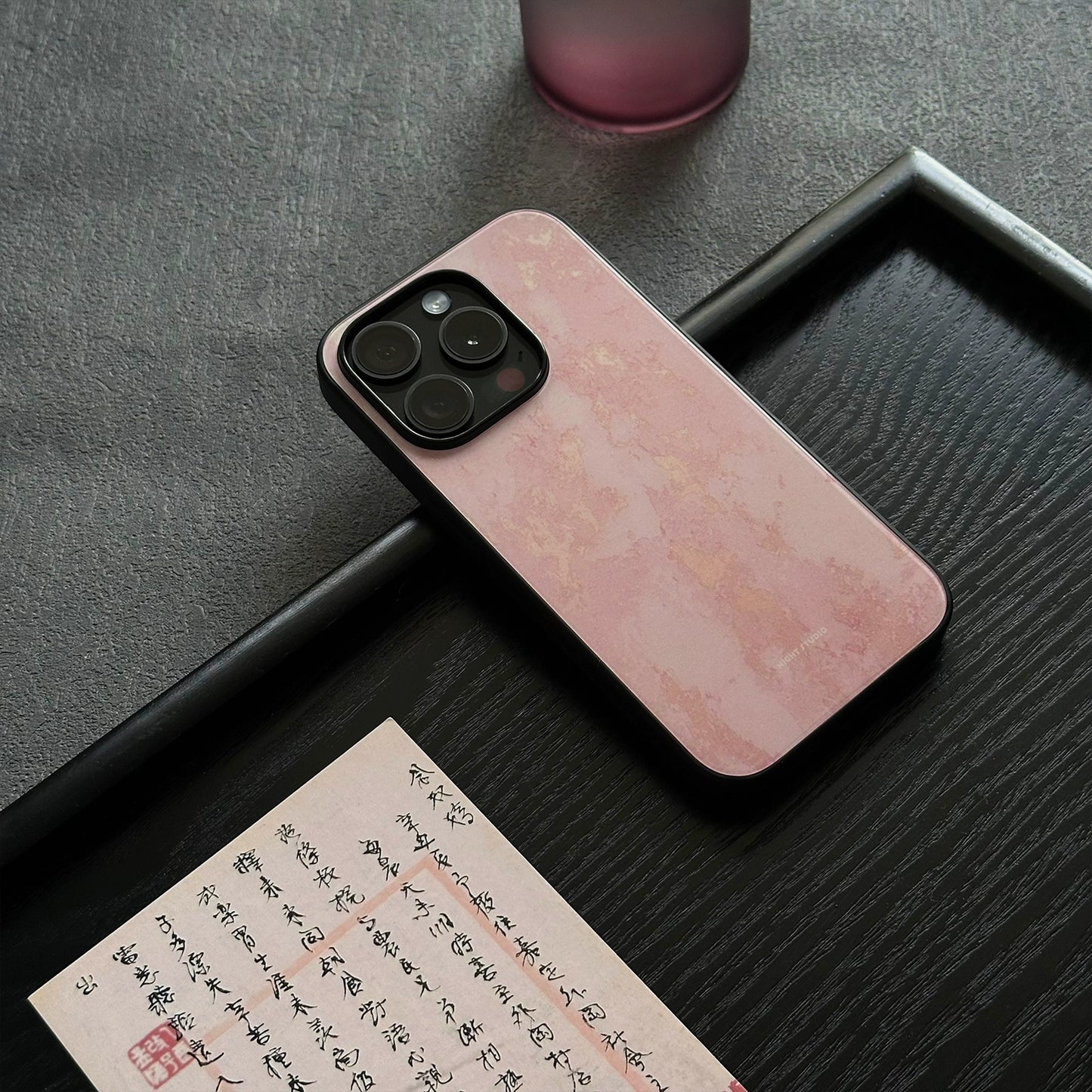 Night Studio Gold Pattern Pink Phone Case