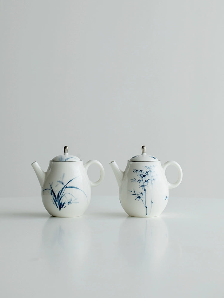 Hand-drawn platinum tea Household ceramic small tea making tea Chinese kung fu tea set small porcelain