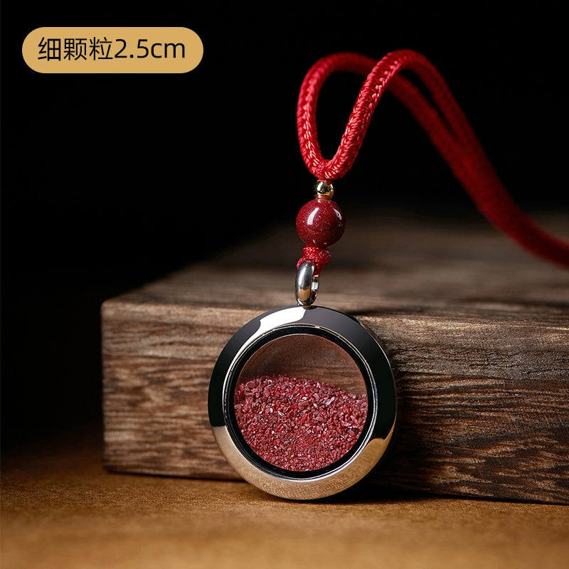 Cinnabar rough stone crystal sand gaga box natal year hanging female piece powder male grain with body talisman