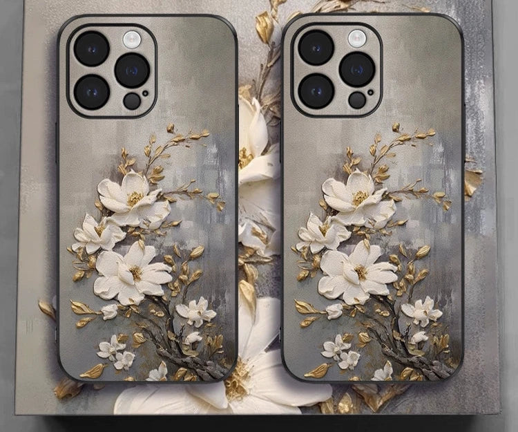 Retro Embossed Flower Protective Phone Case