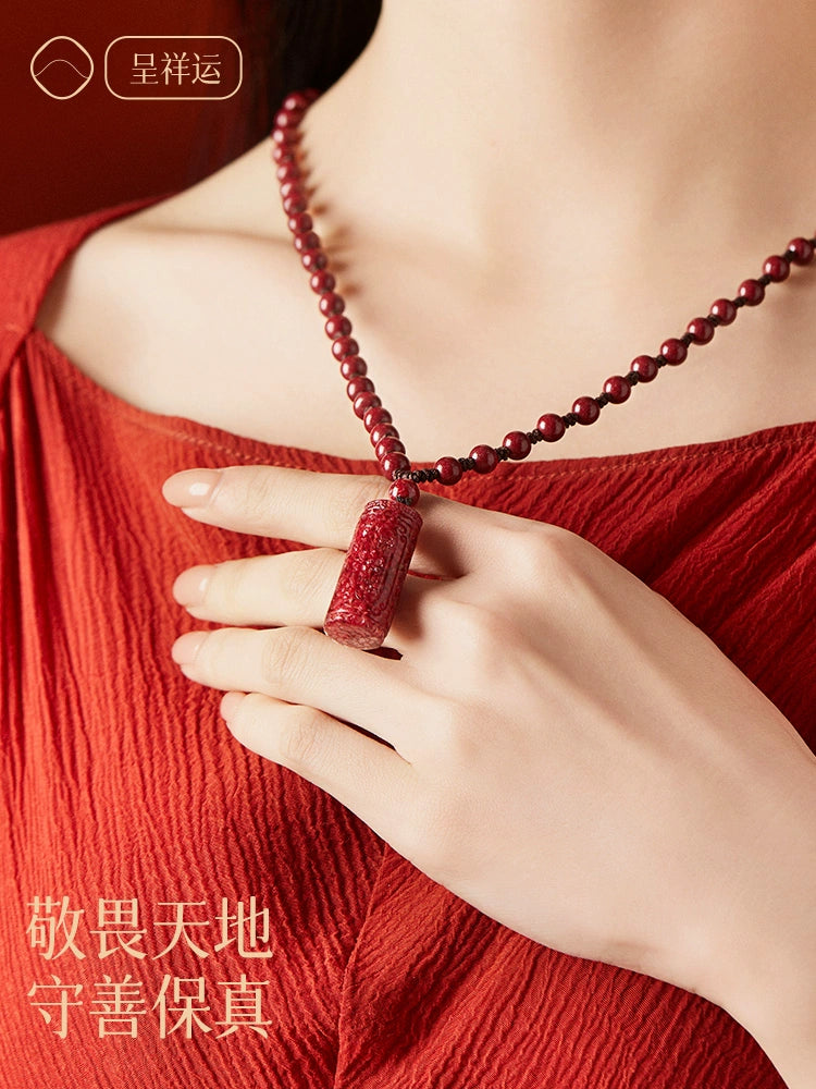 Corrugated Curse Hanging Original Cinnabar Hanging Men's ZhengSand Women's Body Charm