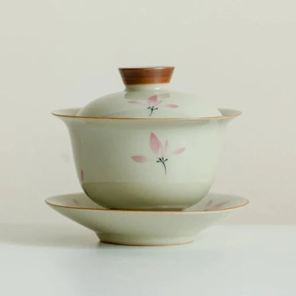 160 ML Yellow Flower Handmade Gaiwan