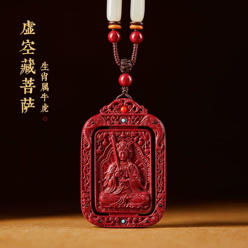 Cinnabar Natal Buddha Hanging Men's Manjushri Year of the Rabbit Natal Year Body Character