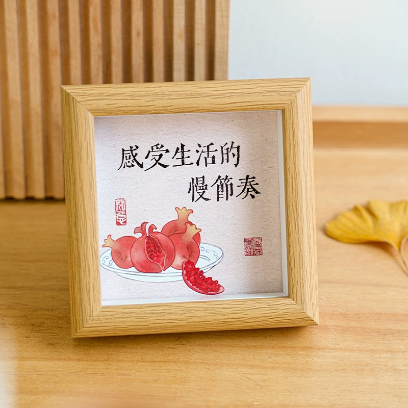 New Chinese-style insertion of square photo frame, table top, ancient photo props