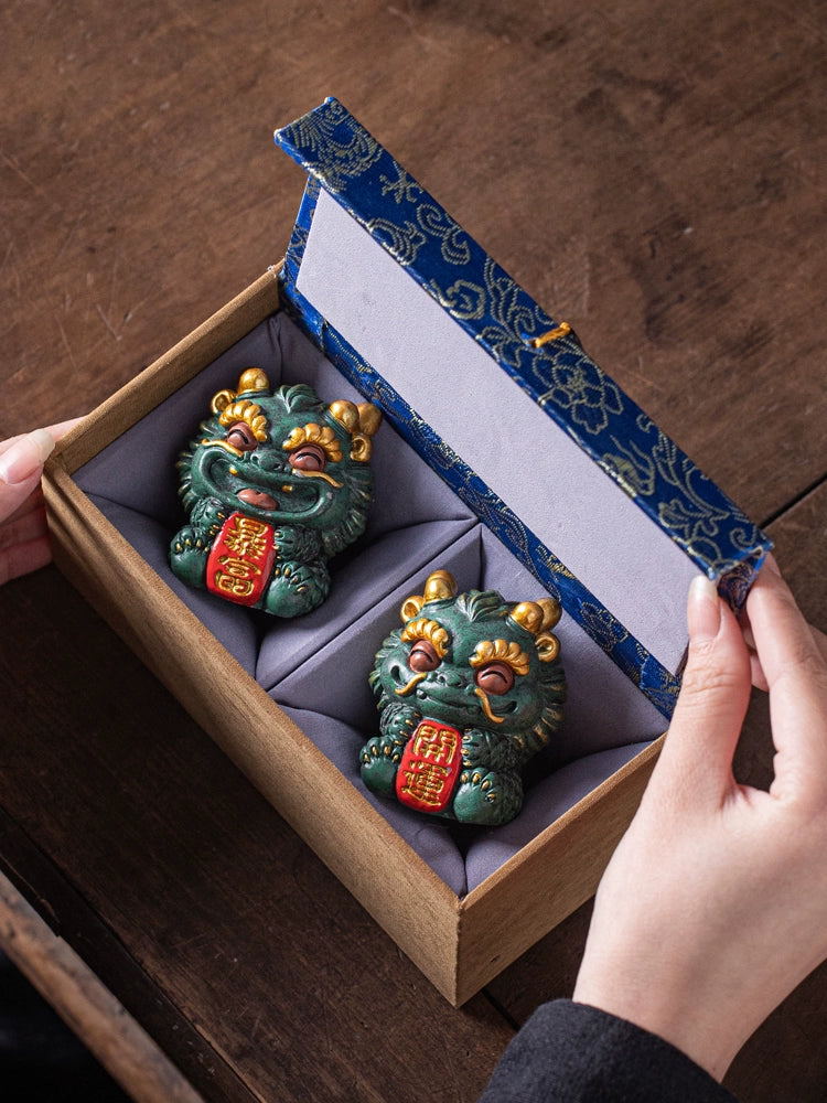 新中式小祥龍招財擺件創意生肖龍年生日禮物暴富開運客廳桌面裝飾