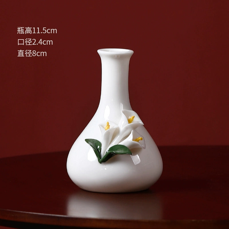 Italian ceramic small vase Feel small Coffee table desktop flower arrangement dried flower water Flower ware Home Furnishing