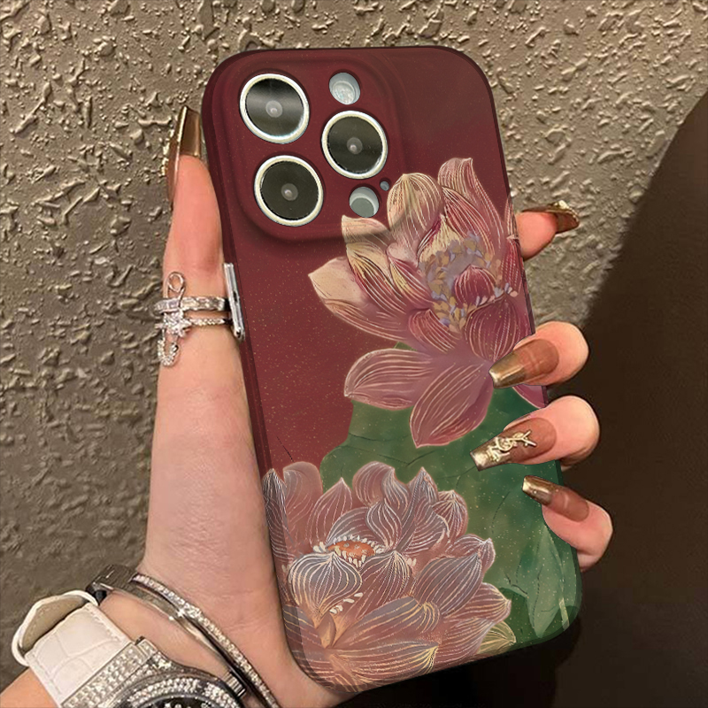 Vintage Lotus Leather Phone Case