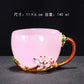 Mo Shou enamel water cup female flower teacup household flower teacup tea glazed cup crystal glass