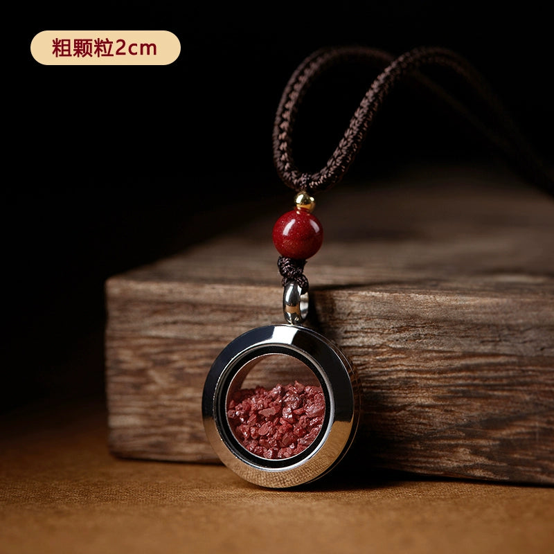 Cinnabar rough stone crystal sand gaga box natal year hanging female piece powder male grain with body talisman