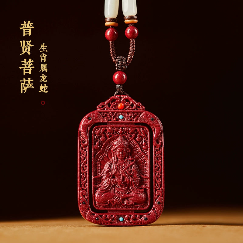 Cinnabar Natal Buddha Hanging Men's Manjushri Year of the Rabbit Natal Year Body Character