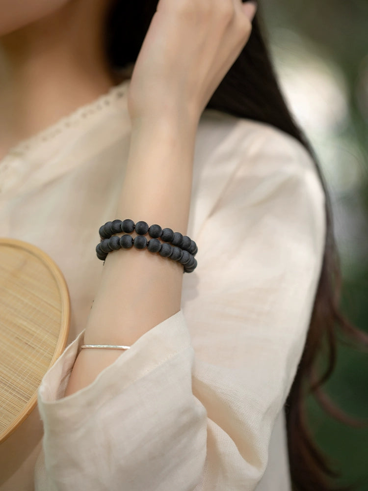 Ancient Apricot Hand Female Mori Rookie Love Buddha Bead Bracelet Sandalwood Bracelet Natural Chinese Buddha Bead