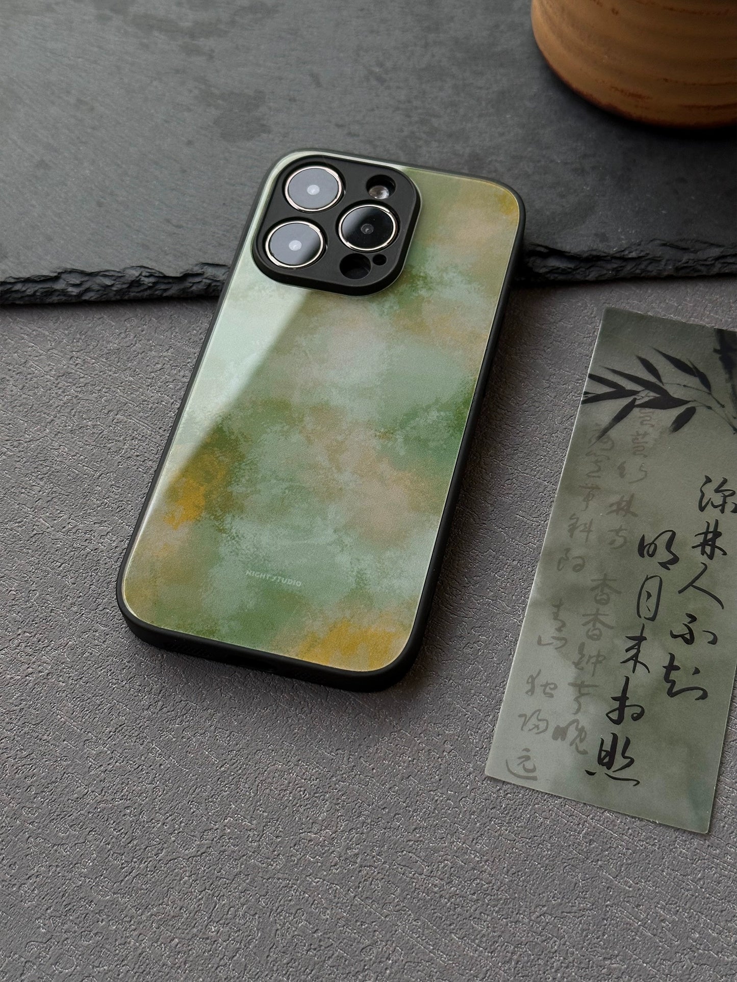 Night Studio Green And Yellow Glazed Phone Case