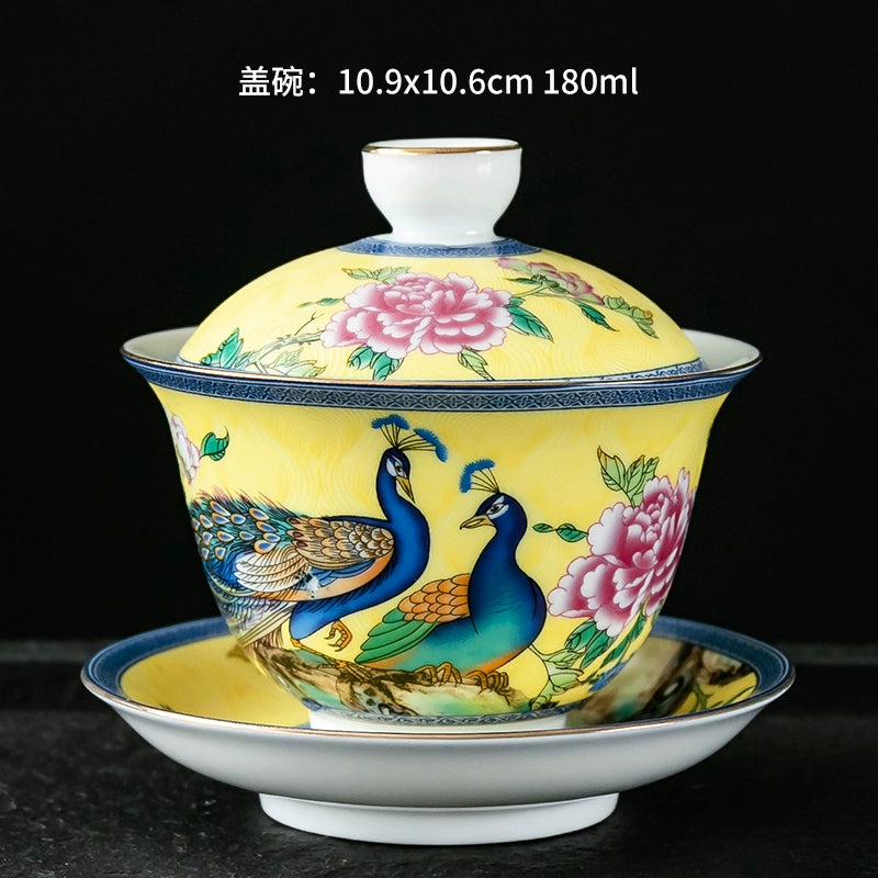 180ML Gold Flowers Gaiwan